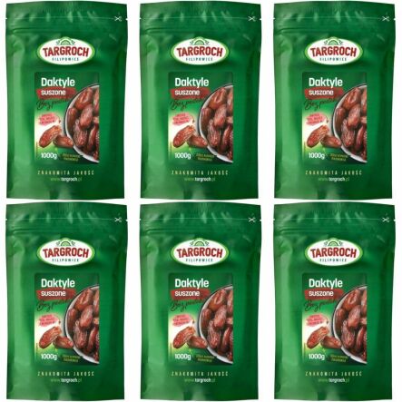 Zestaw 6 x Daktyle Suszone Bez Pestek 1 kg - Targroch