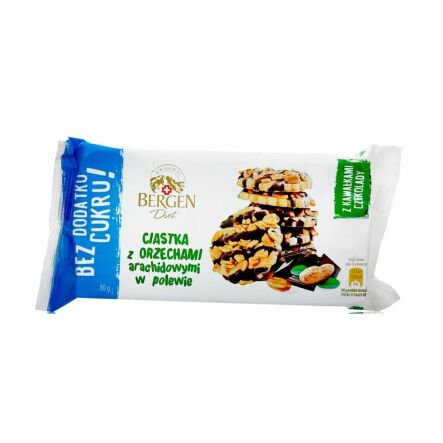Ciastka z Orzechami Arachidowymi Bez Dodatku Cukru 100 g Bergen Diet