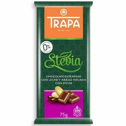 Czekolada Mleczna Crunchy ze Stewią Bez Dodatku Cukru 75 g - Trapa