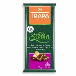 Czekolada Mleczna Crunchy ze Stewią Bez Dodatku Cukru 75 g - Trapa