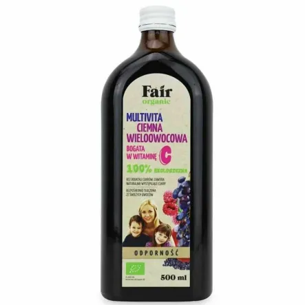 Multivita Wieloowocowa Bez Dodatku Cukru Bio 500 ml - Fair Organic
