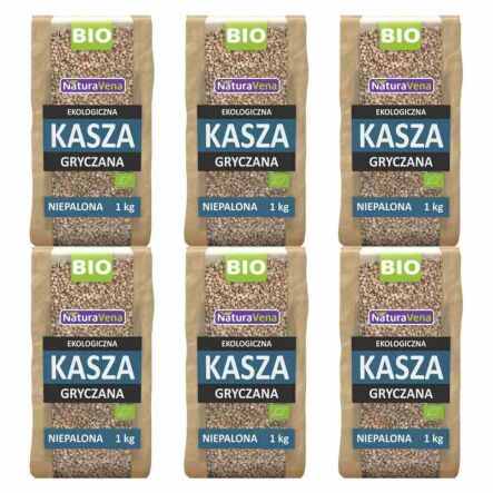 6 x Kasza Gryczana Niepalona Bio 1 kg - NaturAvena