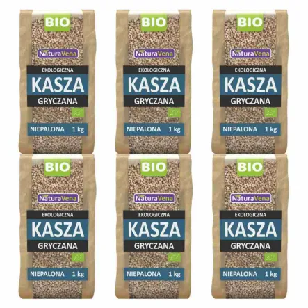 6 x Kasza Gryczana Niepalona Bio 1 kg - NaturAvena