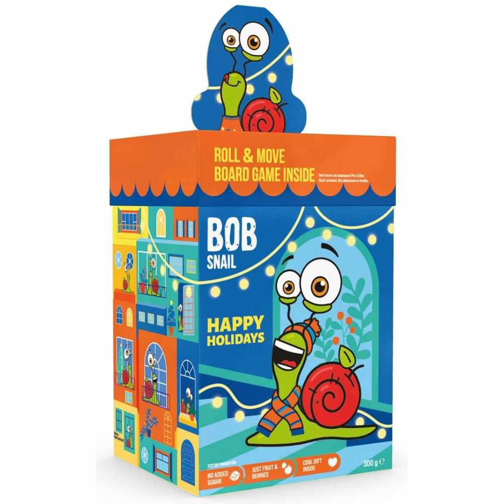 Zestaw Świąteczny Przekąski Owocowe z Grą i Zabawką 300 g - Bob Snail