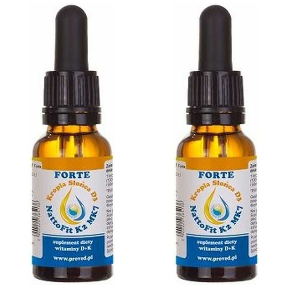 Zestaw 2 x  Kropla Słońca Witamina D3 + NattoFit K2 MK7 FORTE 20 ml - Proved