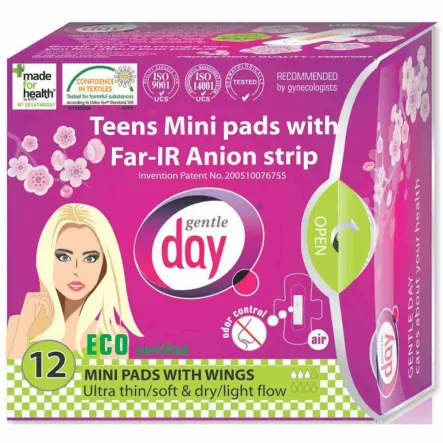 Podpaski Higieniczne Mini Z Paskiem Anionowym 12 sztuk Gentle day