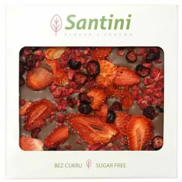 Czekolada Mleczna Malina Truskawka Porzeczka Bez Dodatku Cukru 80 g - Santini
