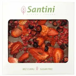 Czekolada Mleczna Malina Truskawka Porzeczka Bez Dodatku Cukru 80 g - Santini