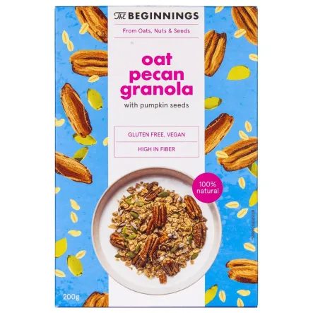 Granola Owsiana z Orzechami Pecan 200 g - The Beginnings