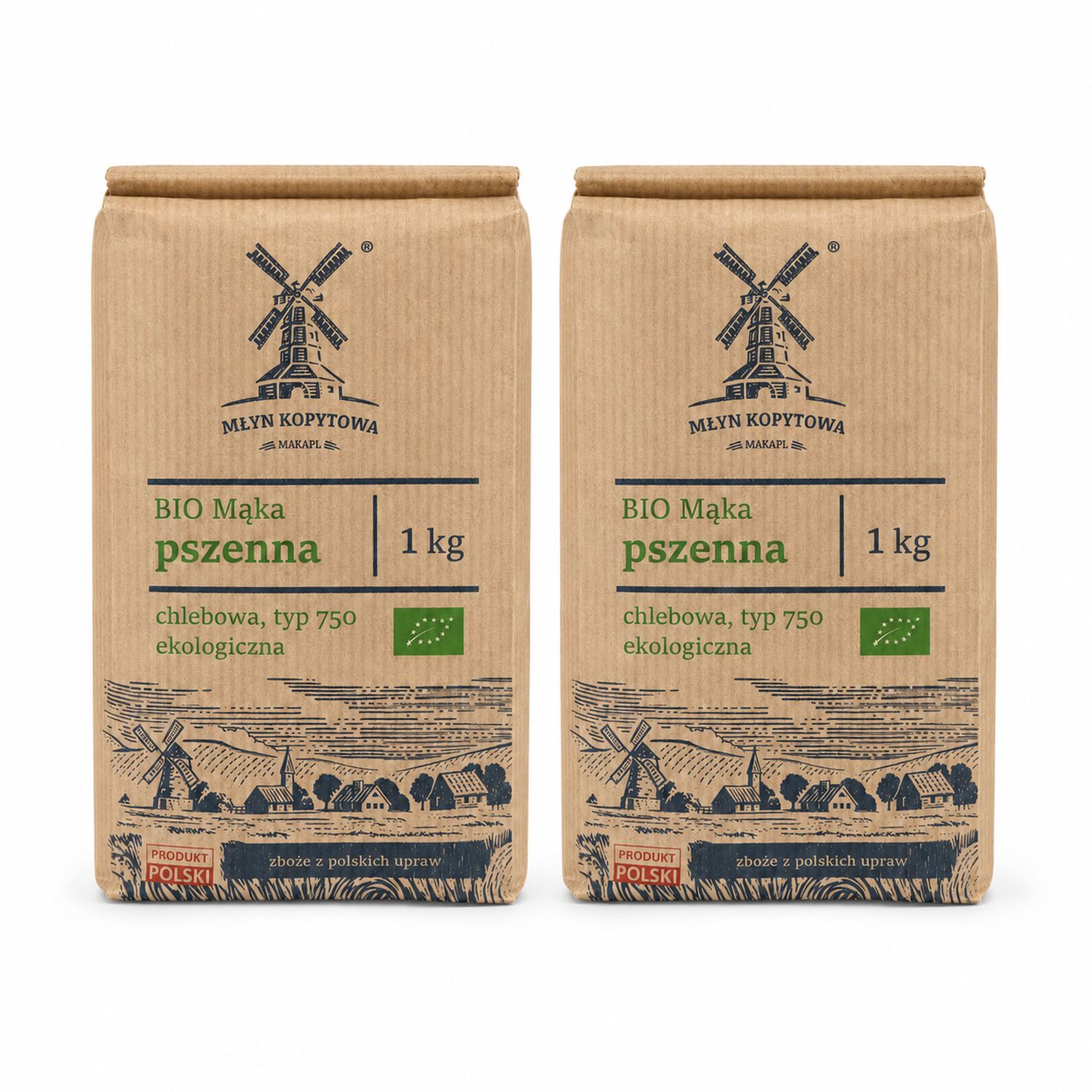 2 x Mąka Pszenna Chlebowa Typ 750 Eko 1 kg - Młyn Kopytowa