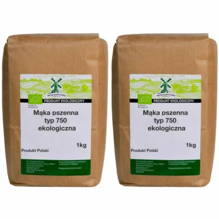 2 x Mąka Pszenna Typ 750 Eko 1 kg - Młyn Kopytowa