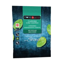 Cukierki Eukaliptusowo-Miętowe ze Stewią Bez Dodatku Cukru 50 g Pure and Good