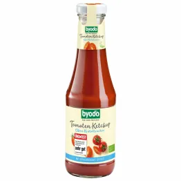 Ketchup Bez Dodatku Cukru Słodzony Syropem z Agawy Bezglutenowy Bio 500 ml - Byodo
