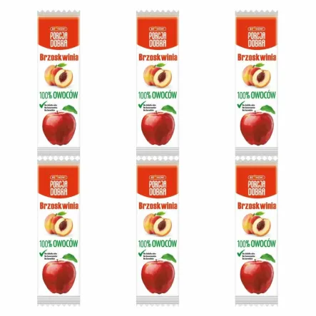 6 x Przekąska Jabłko & Brzoskwinia Bez Dodatku Cukru 16 g - Porcja Dobra