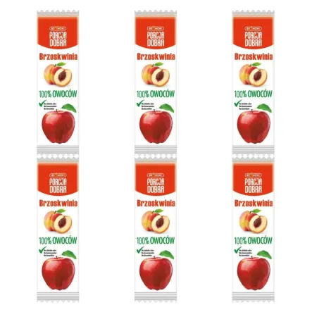 6 x Przekąska Jabłko and Brzoskwinia Bez Dodatku Cukru 16 g - Porcja Dobra