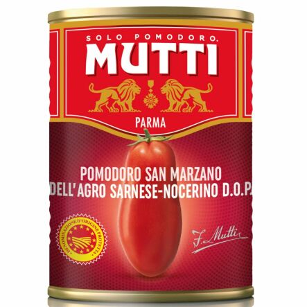 Pomidory San Marzano Całe Bez Skórki 400 g (260 g) - MUTTI (data: 31.08.2025)