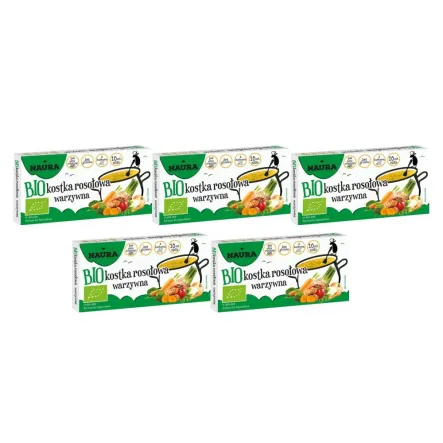 5 x Kostka Rosołowa Warzywna Bio 100 g - Naura