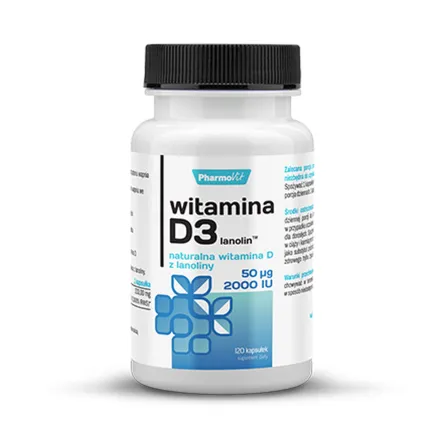 Witamina  D3 lanolin 2000 IU 120 Kapsułek Pharmovit