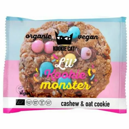 Ciastko Owsiane Orzechy Nerkowca i Kolorowe Draże 50 g Bio - KOOKIE CAT