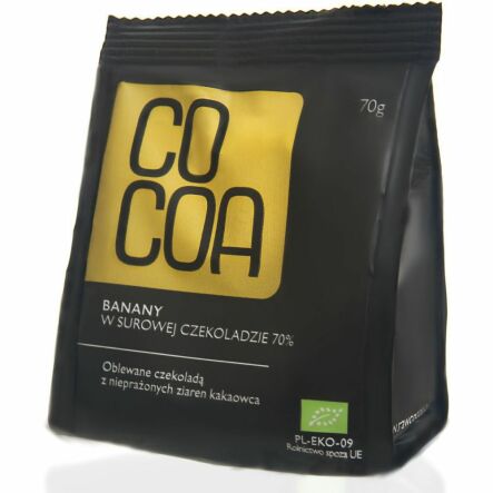 Banany w Surowej Czekoladzie Bio 70 g - Cocoa