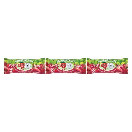 3 x Lizak Naturalny bez Dodatku Cukru Truskawka 6 g -  Lolli Popi