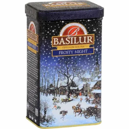 Herbata Czarna Liściasta z Dodatkami FROSTY NIGHT Puszka 85 g  - BASILUR 