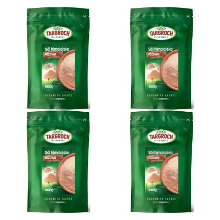 Zestaw 4 x Sól Himalajska Różowa Drobna 1 kg - Targroch