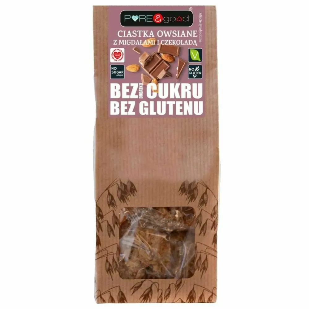 Ciastka Owsiane z Migdałami i Czekoladą 150 g - PURE&Good