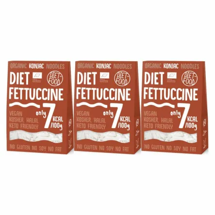 3 x Makaron Konjac Bio Organic Diet Fettuccine 300 g Diet Food