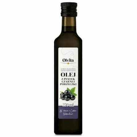 Olej z Pestek Czarnej Porzeczki Tłoczony na Zimno Nieoczyszczony 250 ml - Olvita