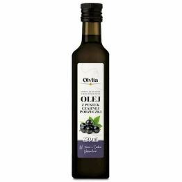 Olej z Pestek Czarnej Porzeczki Tłoczony na Zimno Nieoczyszczony 250 ml - Olvita