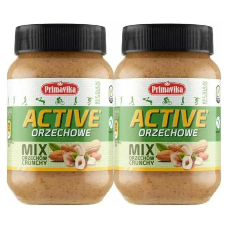 2 x Pasta Mix Orzechów ACTIVE Crunchy 470 g - Primavika