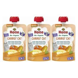 3 x Mus Owocowy z Warzywami Marchewkowy Kotek (Marchewka, Mango, Banan, Gruszka) Bio Demeter 100 g - Holle