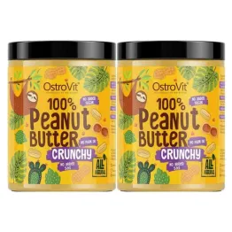 2 x Masło Orzechowe Crunchy 1 kg - OstroVit - Krem Orzechowy 100%