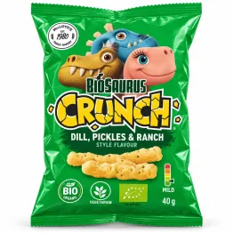 Chrupki Kukurydziane Crunch Koperek, Pikle i Ranch Bezglutenowe BIO 40 g - McLloyd's Biosaurus