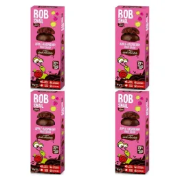 4 x Przekąska Jabłkowo - Malinowa w Ciemnej Belgijskiej Czekoladzie 30 g - Bob Snail