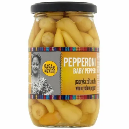 Papryka Pepperoni Żółta Baby 325 g - Casa de Mexico