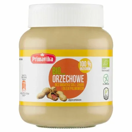 Pasta Orzechowa z Prażonych Orzeszków Arachidowych Bezglutenowa BIO 360 g - Primavika