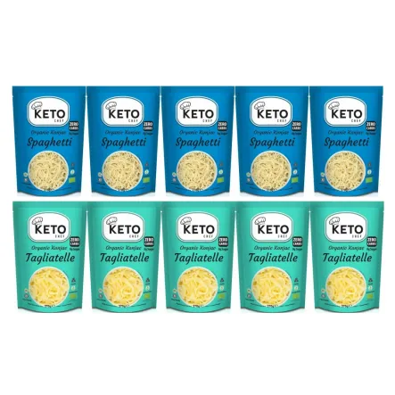 5 x Makaron Keto (Konjac Typu Noodle Spaghetti) Bio 270 g (200 g) - Keto Chef +  5 x Makaron Keto (Konjac Typu Noodle Tagliatelle) Bio 270 g (200 g)  - Keto Chef