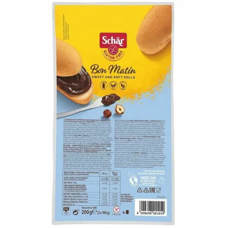 Słodkie Bułeczki Bezglutenowe Bon Matin 200 g (4 Sztuki) - Schar