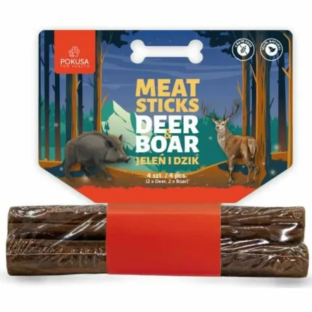 Mięsne Gryzaki Dla Psa: 2x Jeleń i 2x Dzik -  Pokusa