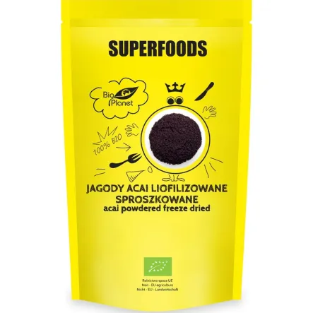 Jagody Acai Liofilizowane Sproszkowane Bio 100 g - Bio Planet