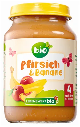 Deser Dla Niemowląt Brzoskwinia i Banan Bio 190 g - Lebenswert