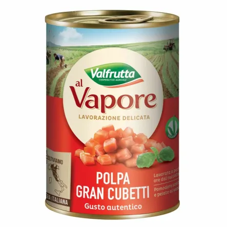 Włoskie Pomidory Krojone na Parze w Puszce 400 g Valfrutta