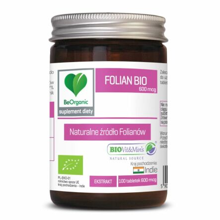 Foliany Ekstrakt Bio 100 Tabletek 600 Mcg - Be Organic