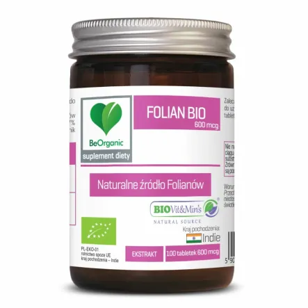 Foliany Ekstrakt Bio 100 Tabletek 600 Mcg - Be Organic