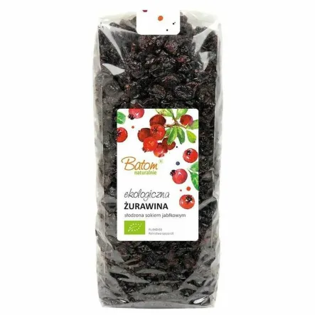 Żurawina Słodzona Sokiem Jabłkowym BIO 1 kg - BATOM