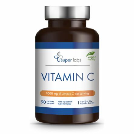 Witamina C 1000 (Vitamin C) 90 Kapsułek - Super Labs  - Przecena Krótka Data Minimalnej Trwałości