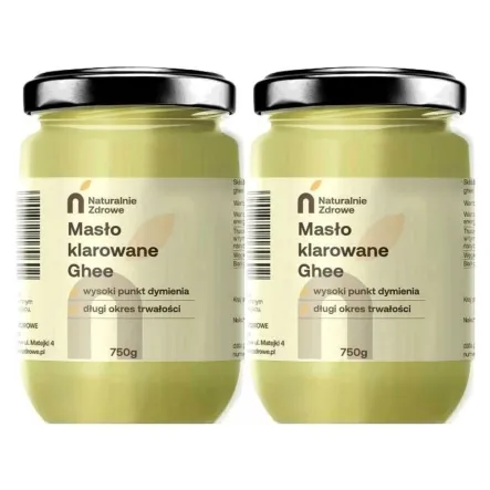 2 x Masło Klarowane Ghee Naturalne 750 g  - Naturalnie Zdrowe