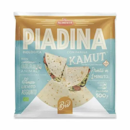 Piadina Kamut - Pszenica Durum Cappelli Bio 300 g (3x 100 g) - Alimenta - Przecena Krótka Data Minimalnej Trwałości